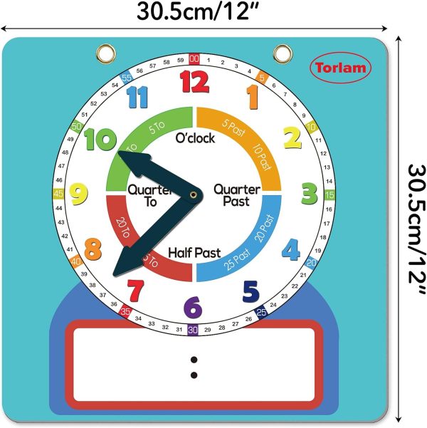 Magnetic Writable Dry Erase Learning Clock - Image 2