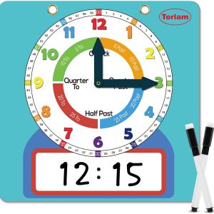 Magnetic Writable Dry Erase Learning Clock