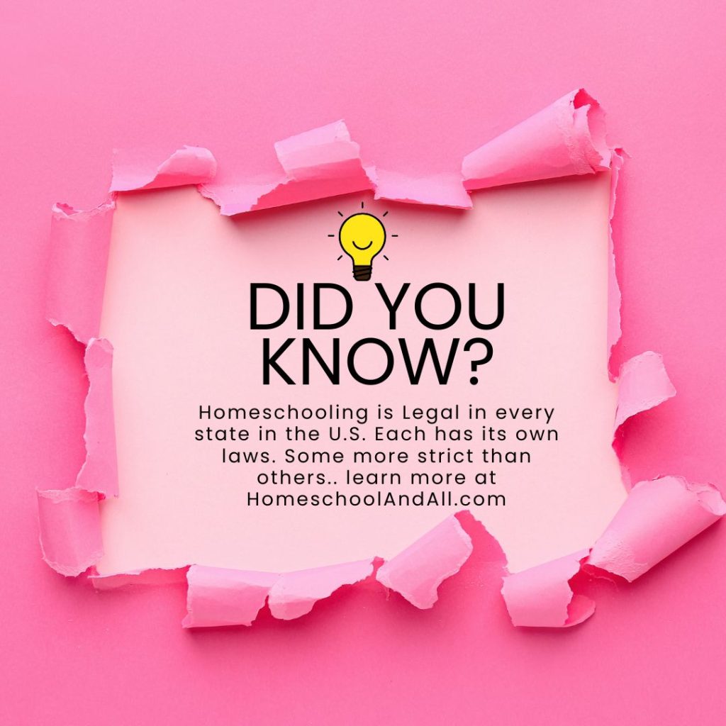 did you know it is Legal to homeschool in the United states
